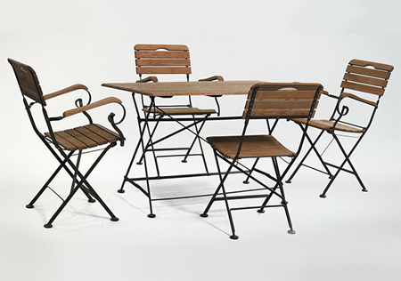 Стол прямоугольный 120х80 см + 4 стула с подлокотниками