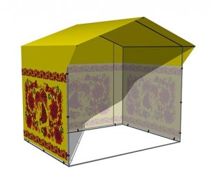 Палатка с логотипом 2,5 х 2,0 с 3-x сторон, из профильной трубы 20х20х1,5мм